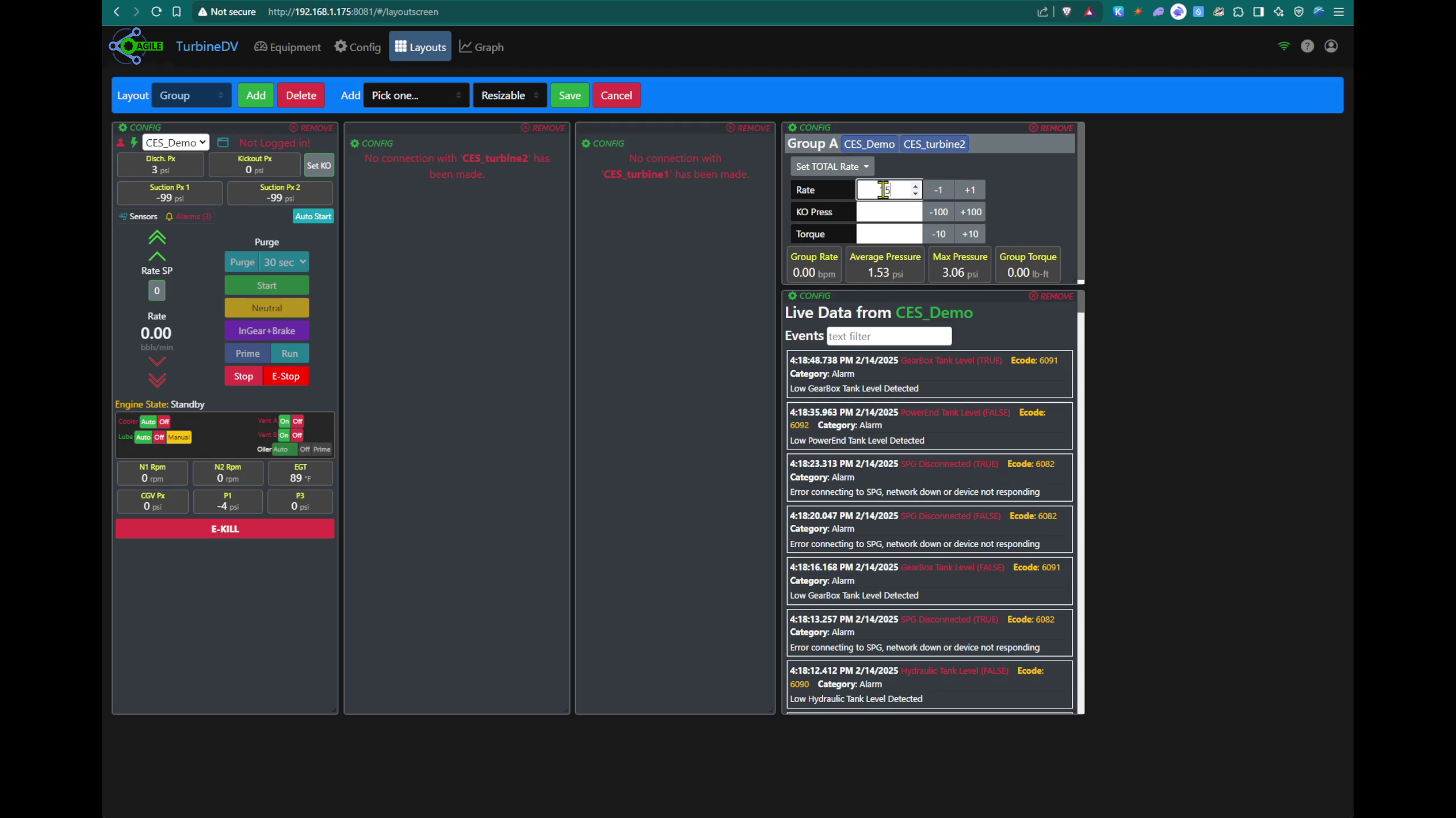 Control Panel Interface